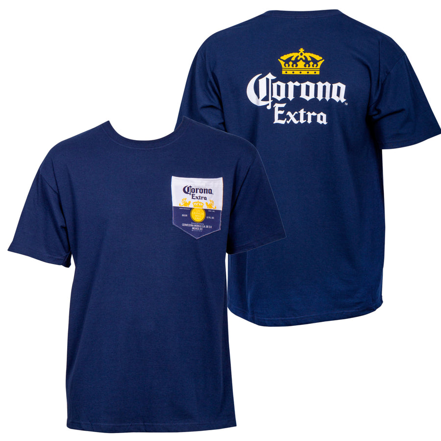 Corona Extra Front and Back Label Pocket T-Shirt Image 1