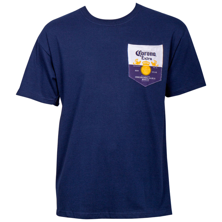 Corona Extra Front and Back Label Pocket T-Shirt Image 2