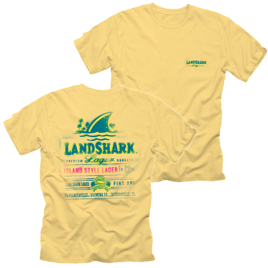 Landshark Lager Spray Label Front and Back Print T-Shirt Image 1