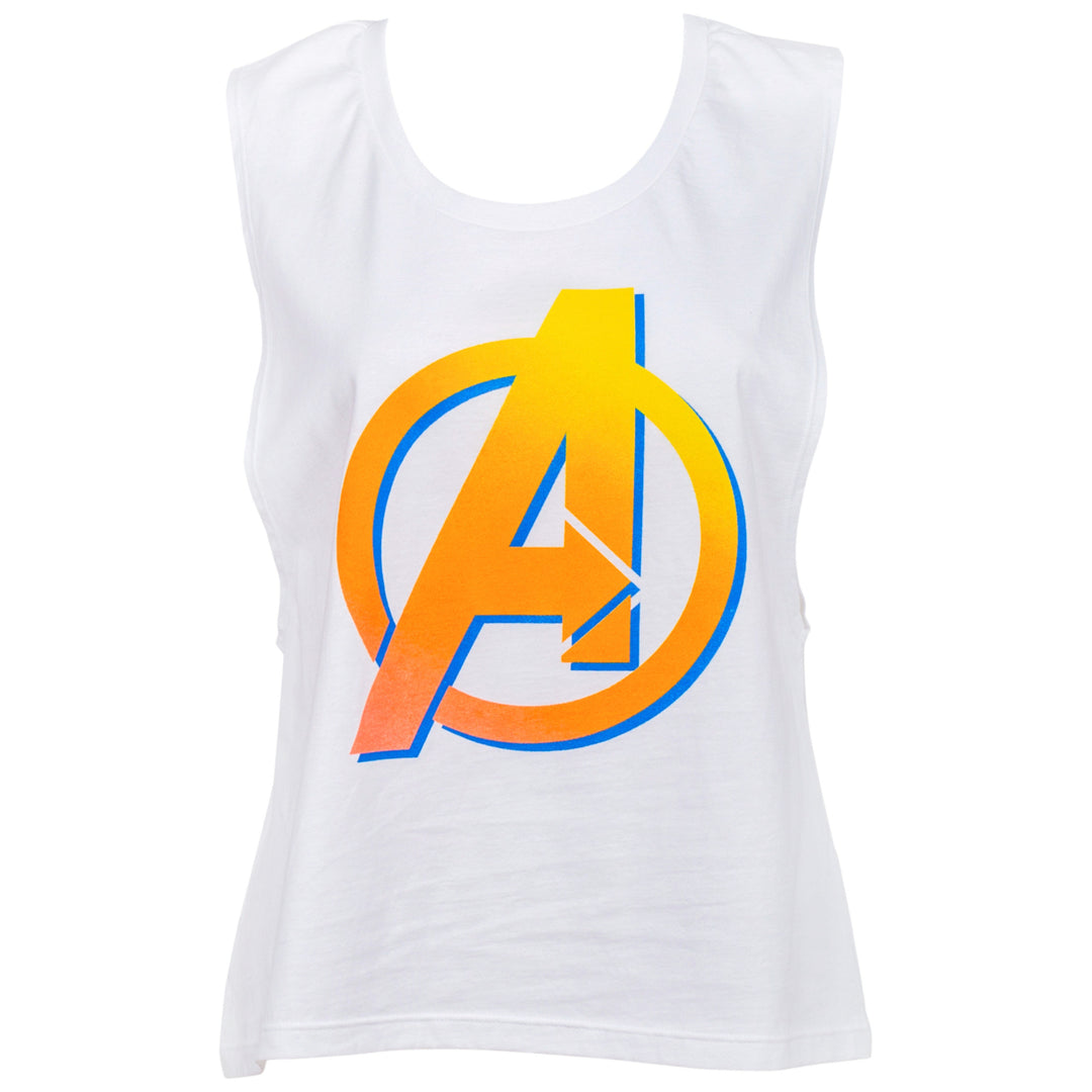 Avengers Orange Symbol Juniors Tank Top Image 1