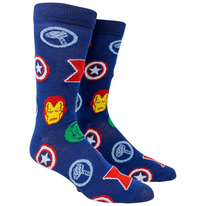 Avengers Repeating Symbols Crew Socks Image 1