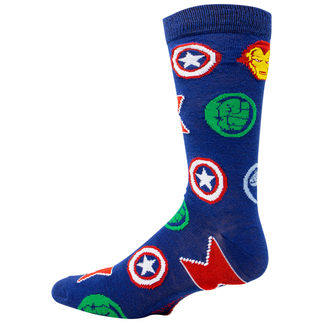 Avengers Repeating Symbols Crew Socks Image 2