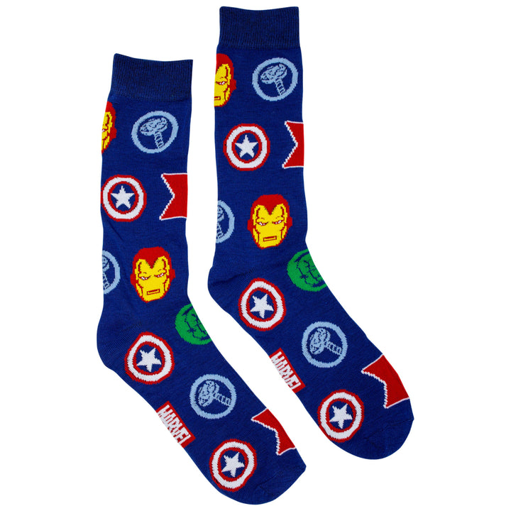 Avengers Repeating Symbols Crew Socks Image 3