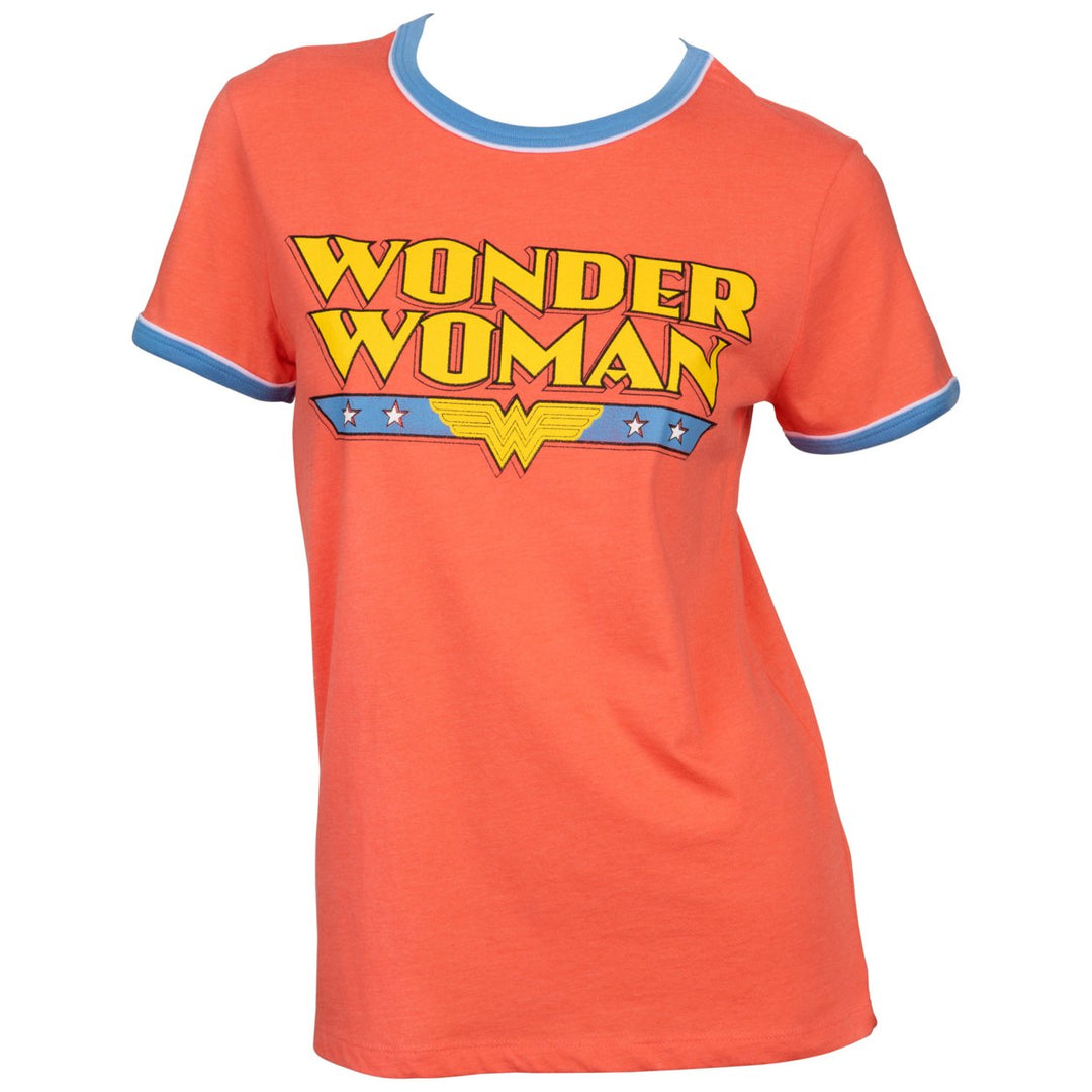 Wonder Woman Classic Logo Ringer T-Shirt Image 1