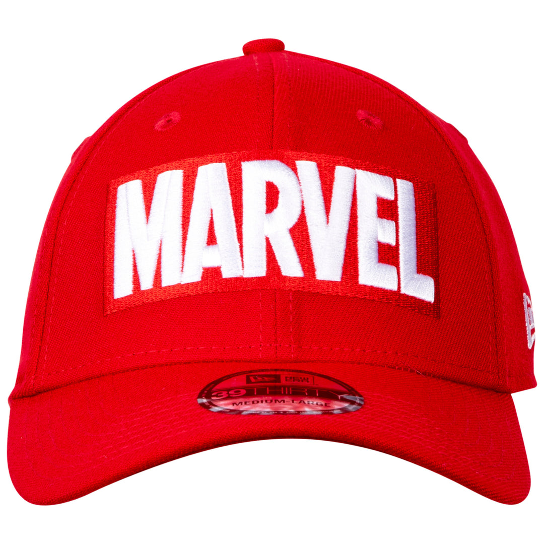 Marvel Brand Logo RED Label Era 39Thirty Fitted Hat Image 2