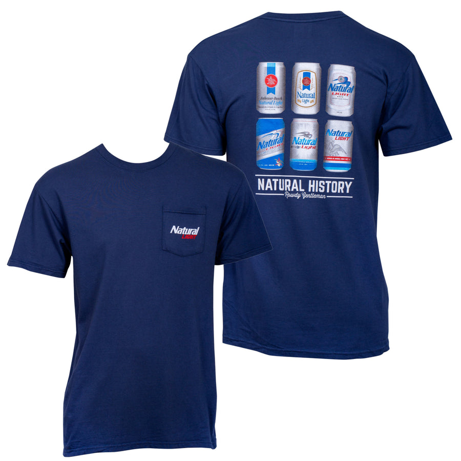 Natty Light Natural History Rowdy Gentleman Blue Mens T-Shirt Image 1