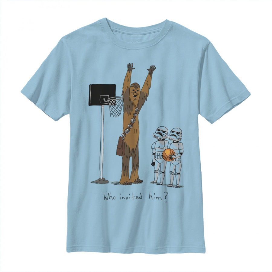 Star Wars Who Invited Him Chewbacca Playing Basketball T-Shirt Image 1
