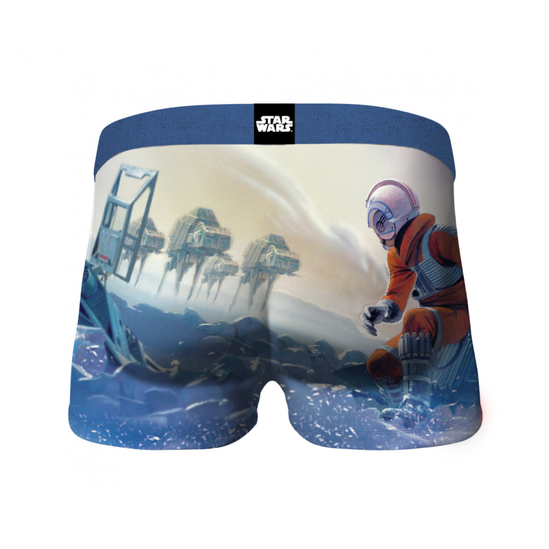 Star Wars Hoth Luke vs AT-AT Battle Scene Mens Crazy Boxer Briefs Image 2