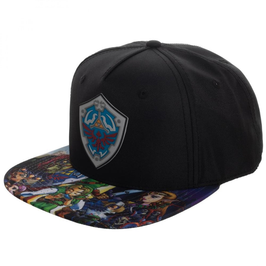 Legend Of Zelda Character Brim Sublimated Snapback Hat Image 1