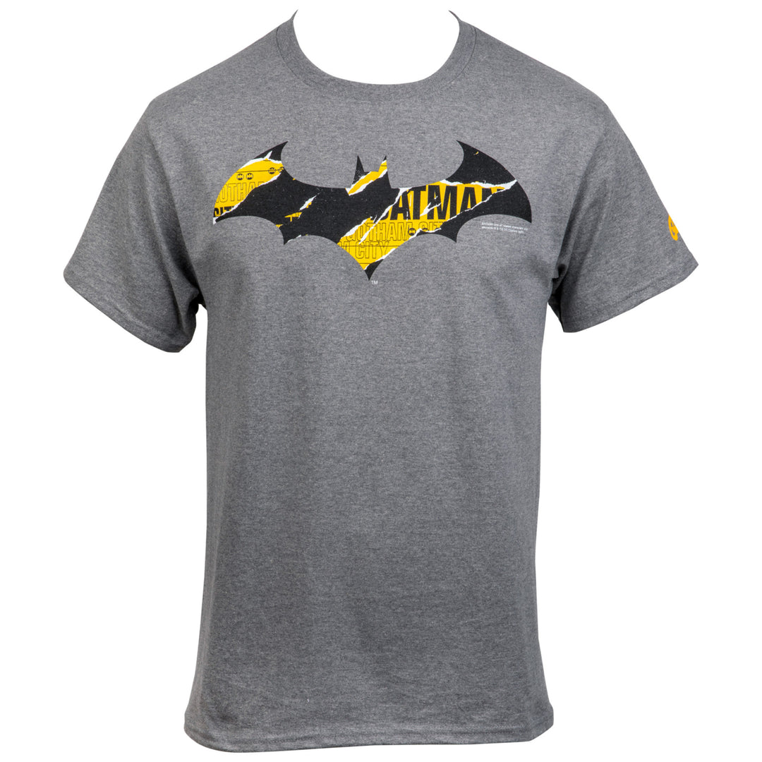 Batman At Work Distressed Symbol T-Shirt Image 1