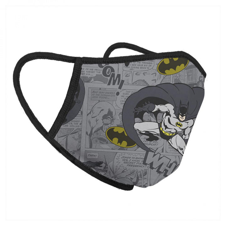 Batman Retro Symbol T-Shirt with matching Comic Graphic Face Mask Image 3