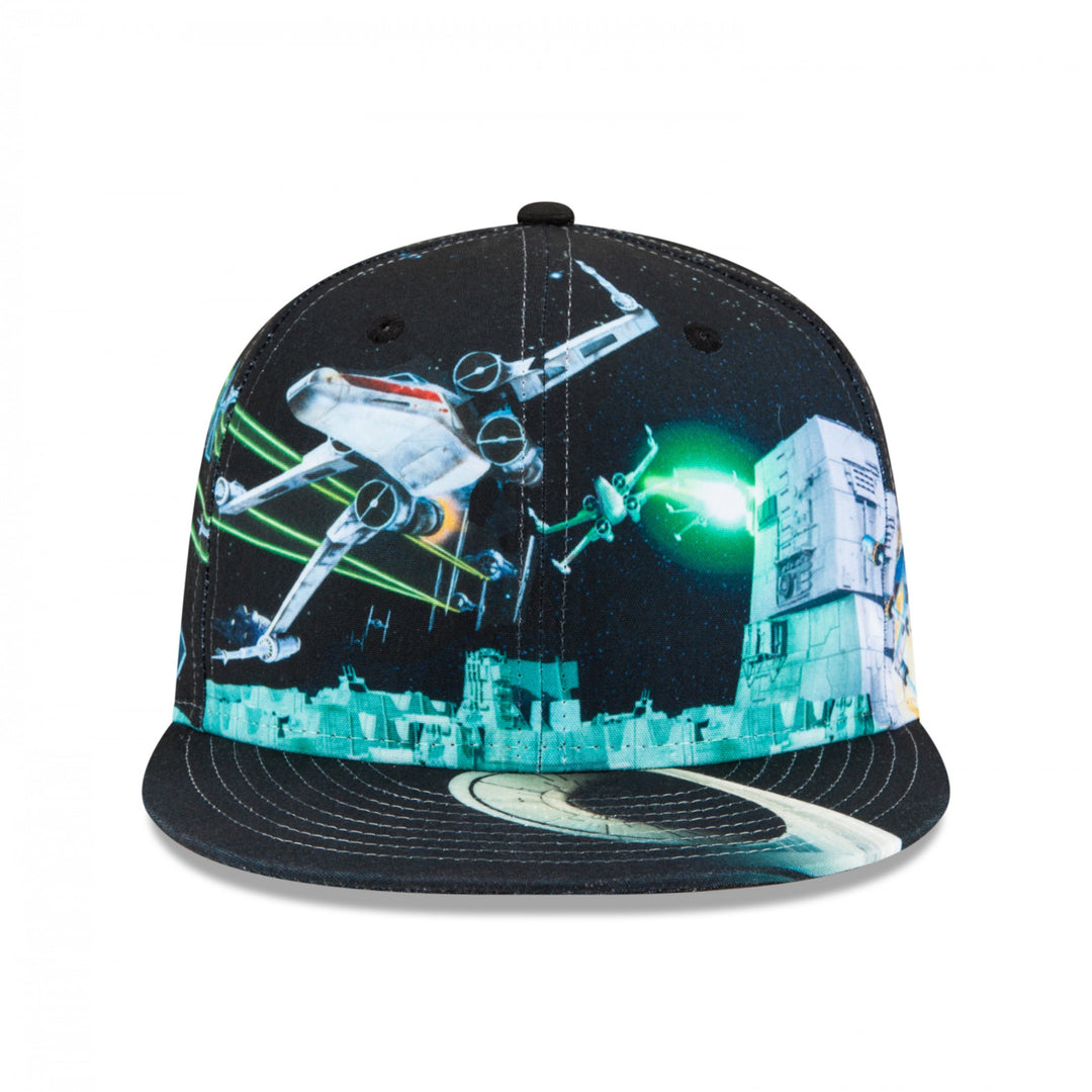 Star Wars Episode 4 Death Star Battle Scene Era 59Fifty Fitted Hat Image 2