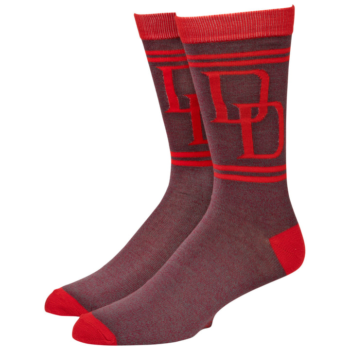 Marvel Daredevil Double D Symbol Crew Socks Image 1