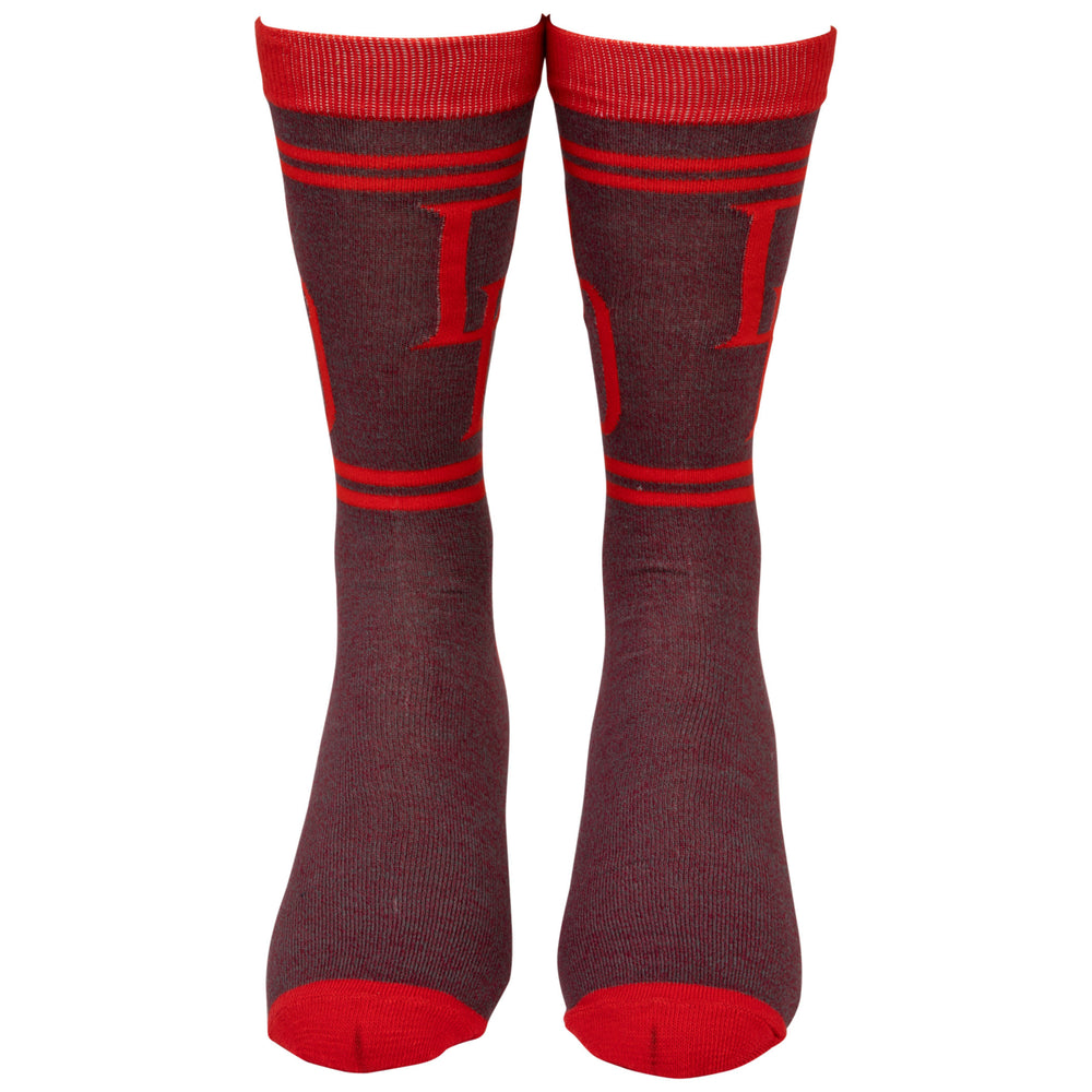 Marvel Daredevil Double D Symbol Crew Socks Image 2