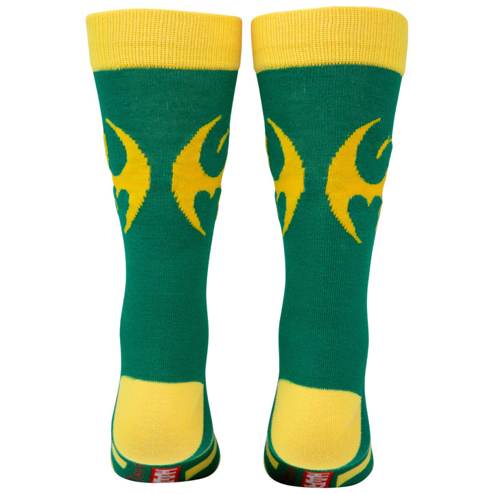 Marvel Iron Fist Dragon Symbol Crew Socks Image 3