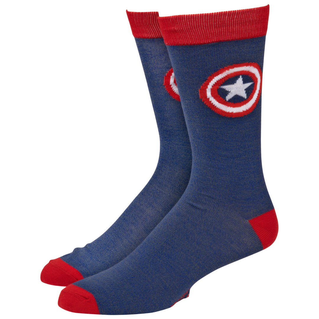 Captain America Classic Shield Symbol Crew Socks Image 1