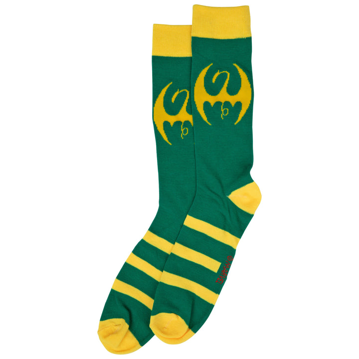 Marvel Iron Fist Dragon Symbol Crew Socks Image 4