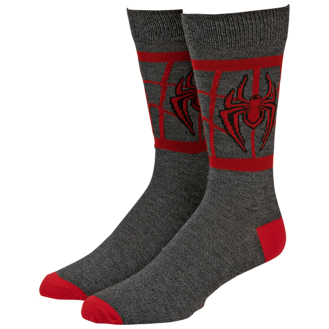 Ultimate Spider-Man Miles Morales Costume Symbol Crew Socks Image 1