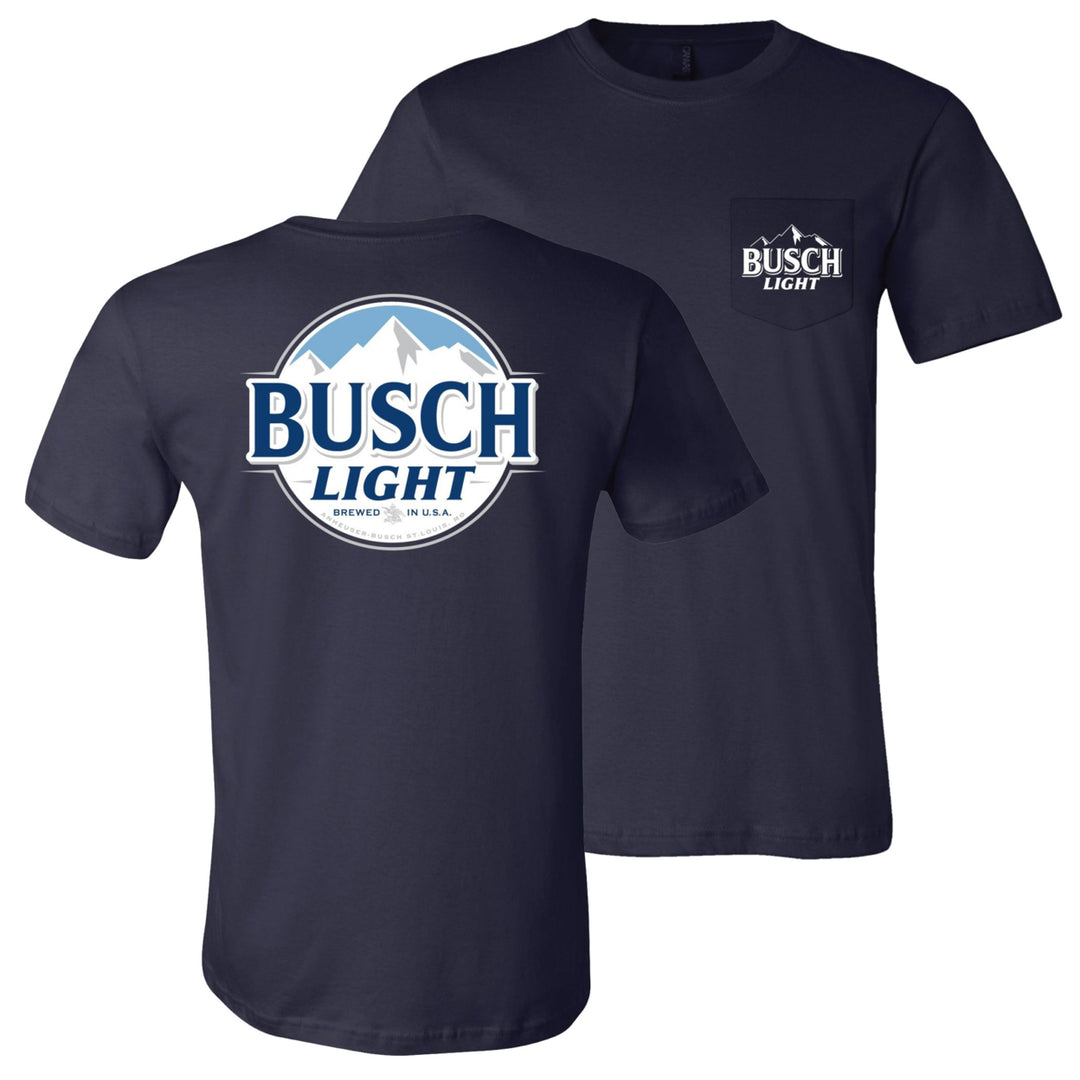 Busch Light Navy Blue Front And Back Pocket T-Shirt Image 1