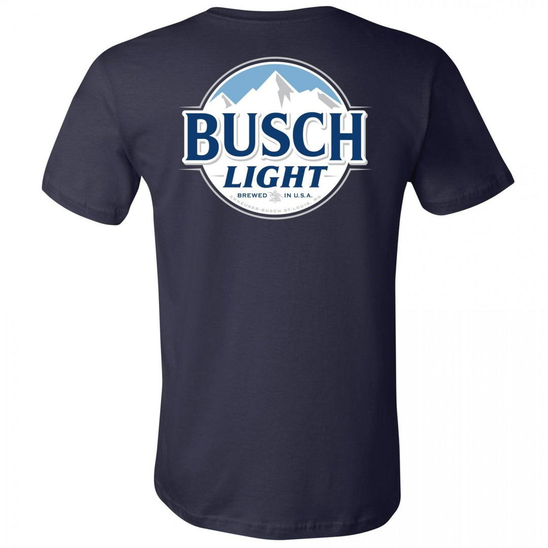 Busch Light Navy Blue Front And Back Pocket T-Shirt Image 2