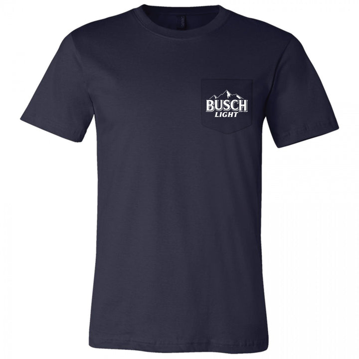 Busch Light Navy Blue Front And Back Pocket T-Shirt Image 3