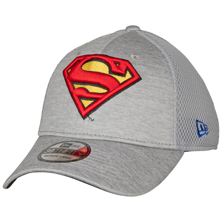 Superman Symbol Grey Shadow Tech Era 39Thirty Fitted Hat Image 1