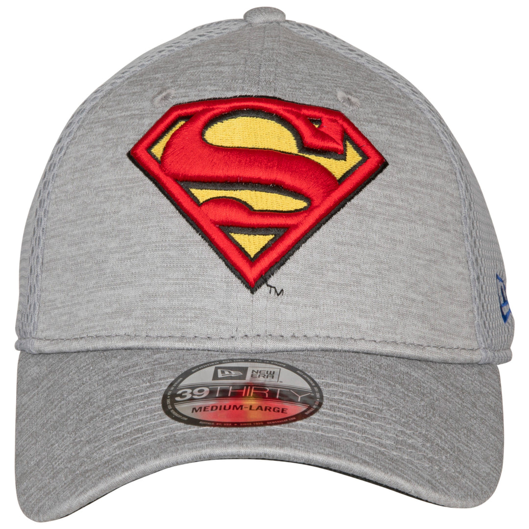 Superman Symbol Grey Shadow Tech Era 39Thirty Fitted Hat Image 2