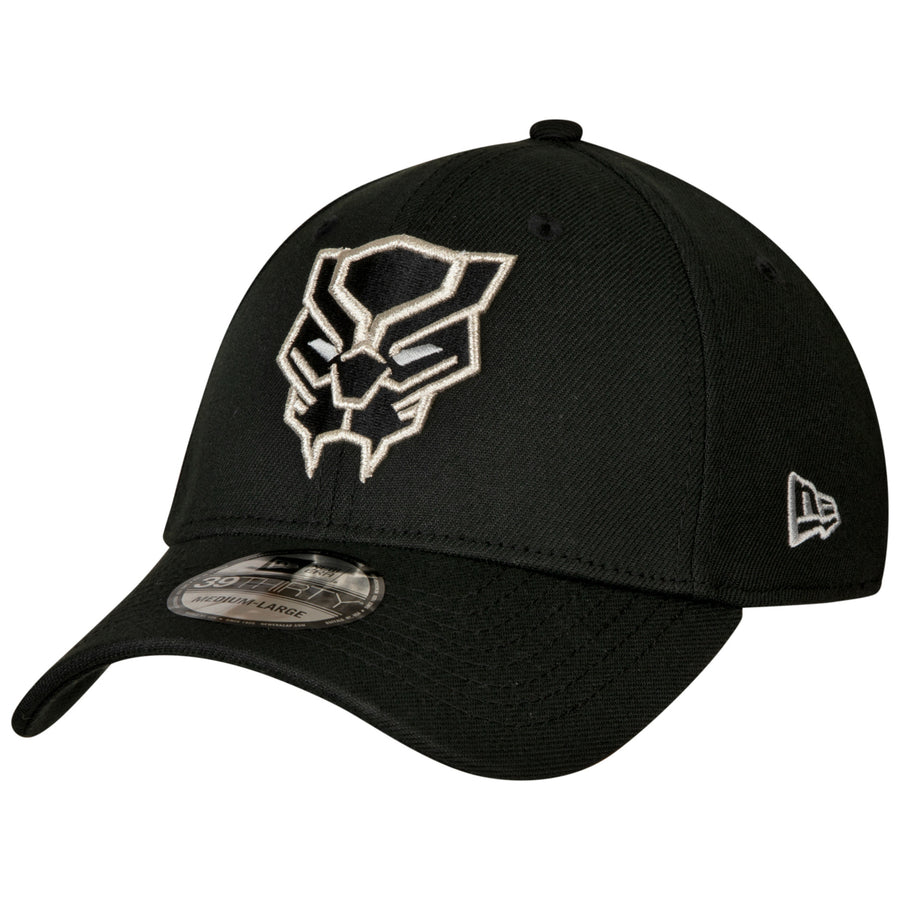 Black Panther Face Symbol Color Block Era 39Thirty Fitted Hat Image 1