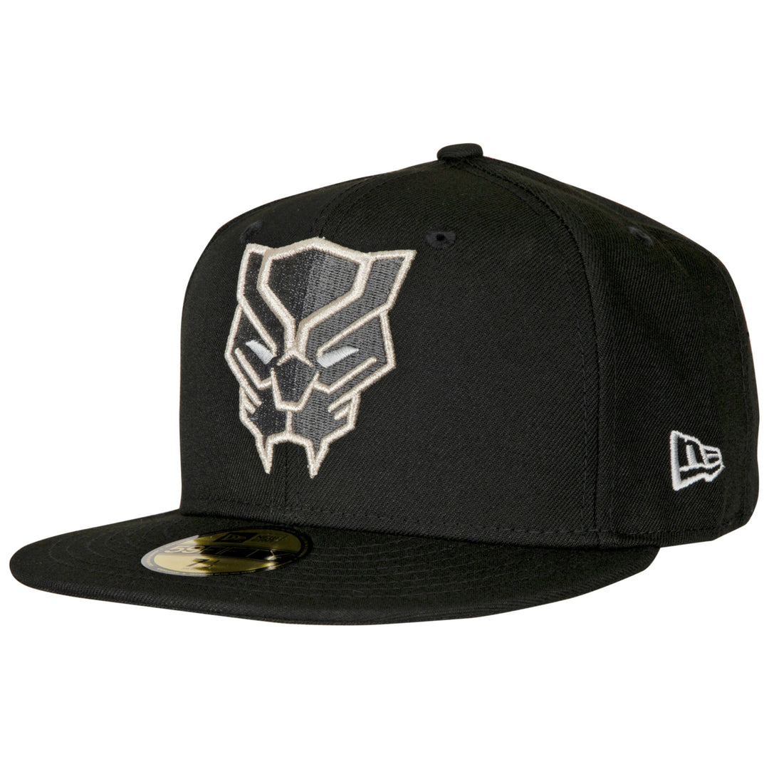 Black Panther Face Symbol Color Block Era 59Fifty Fitted Hat Image 1