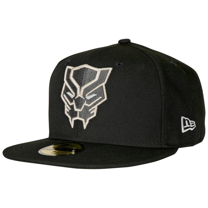 Black Panther Face Symbol Color Block Era 59Fifty Fitted Hat Image 1