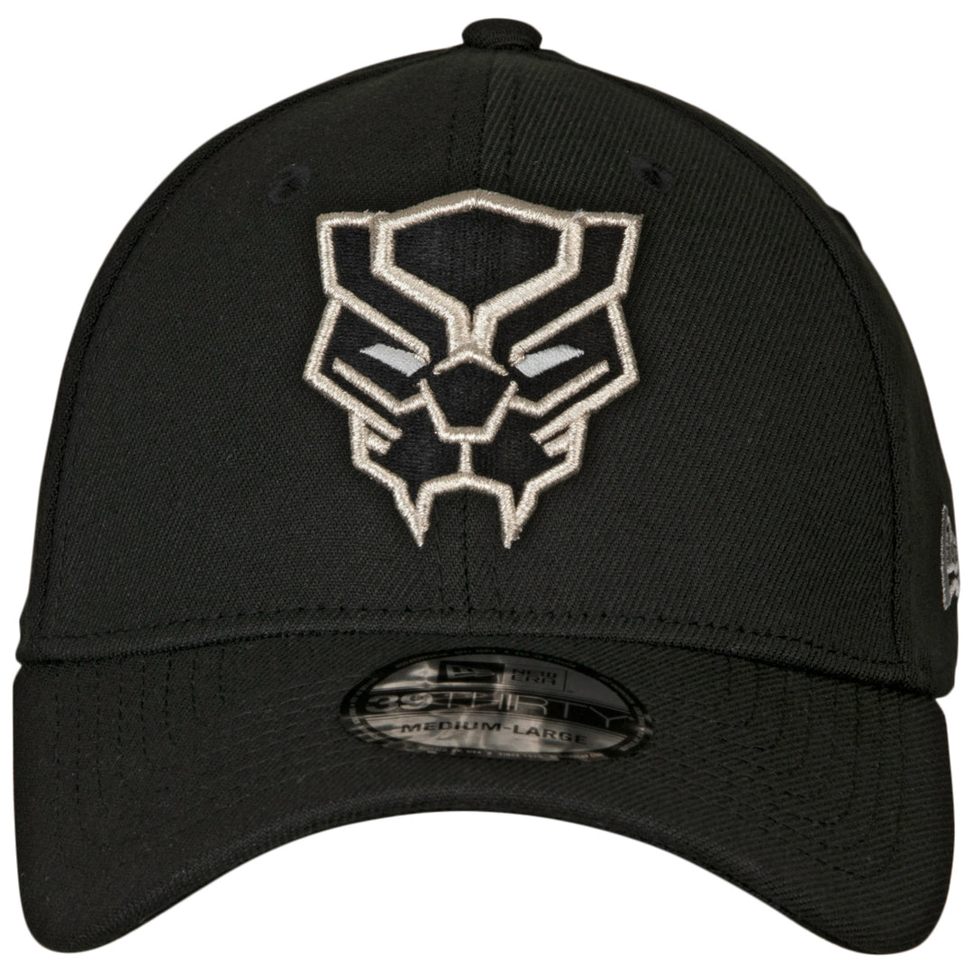 Black Panther Face Symbol Color Block Era 39Thirty Fitted Hat Image 2