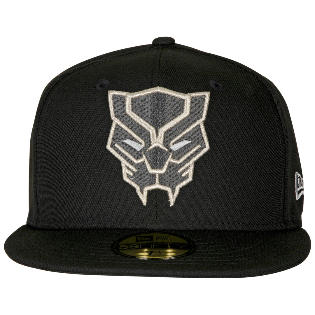 Black Panther Face Symbol Color Block Era 59Fifty Fitted Hat Image 2