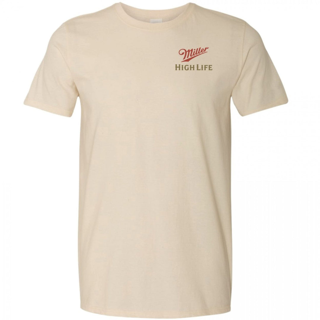 Miller High Life Champagne of Beers Front and Back Print T-Shirt Image 3