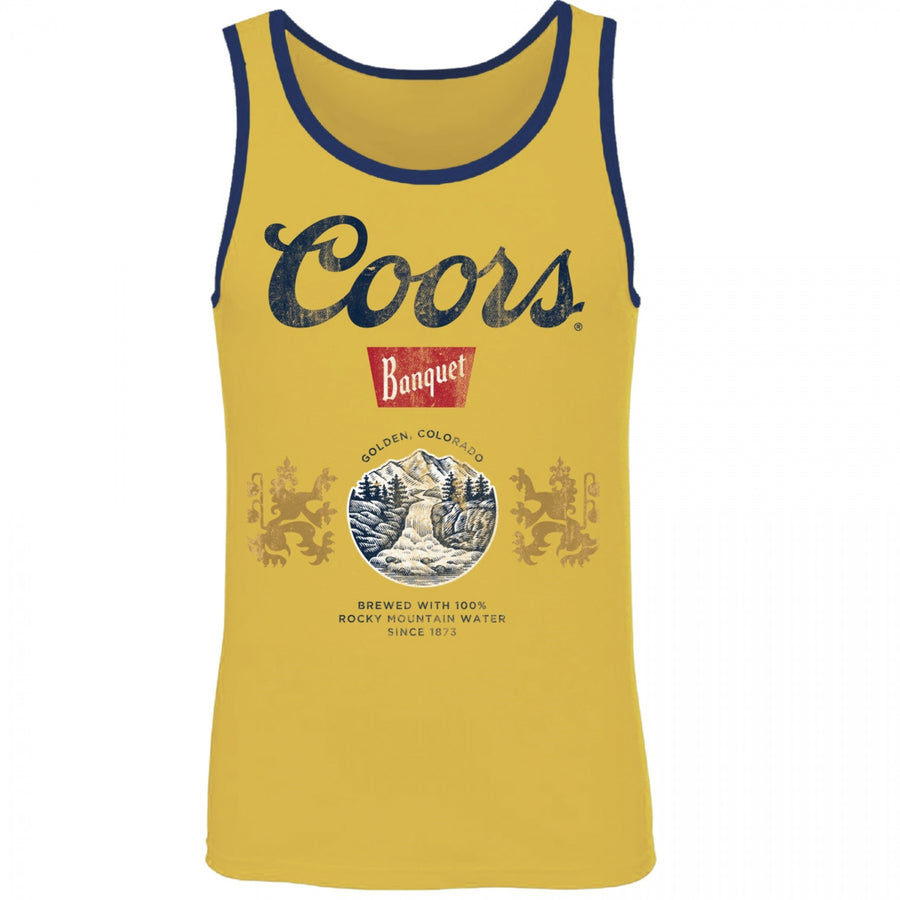 Coors Banquet Old Gold Tank Top With Navy Trim Image 1