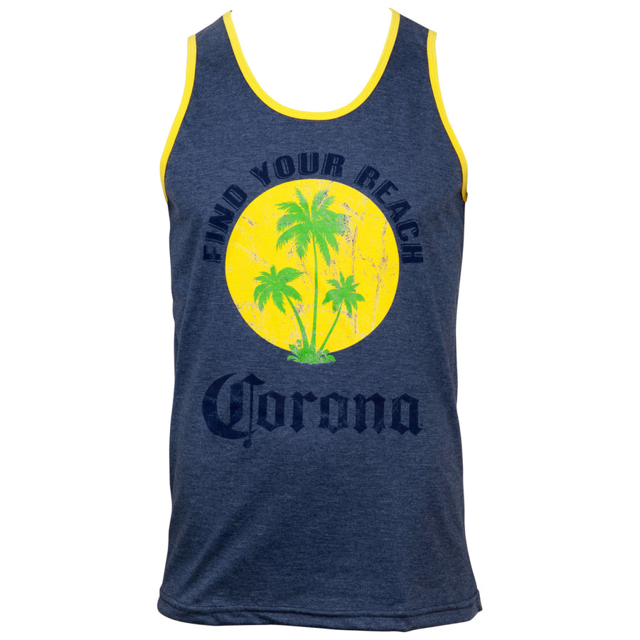 Corona Extra Find Your Beach Faded Blue Tank Top Image 1