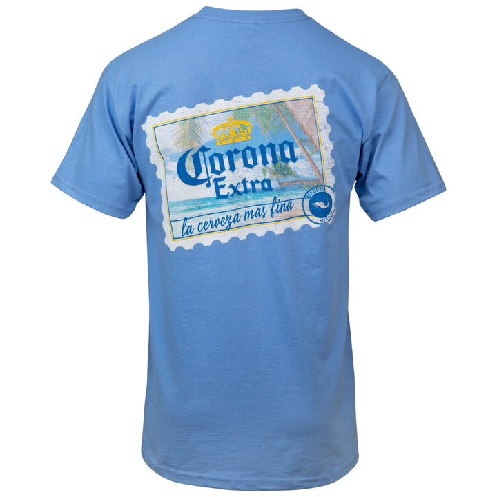 Corona Extra Beach Postcard Front and Back Print T-Shirt Image 2