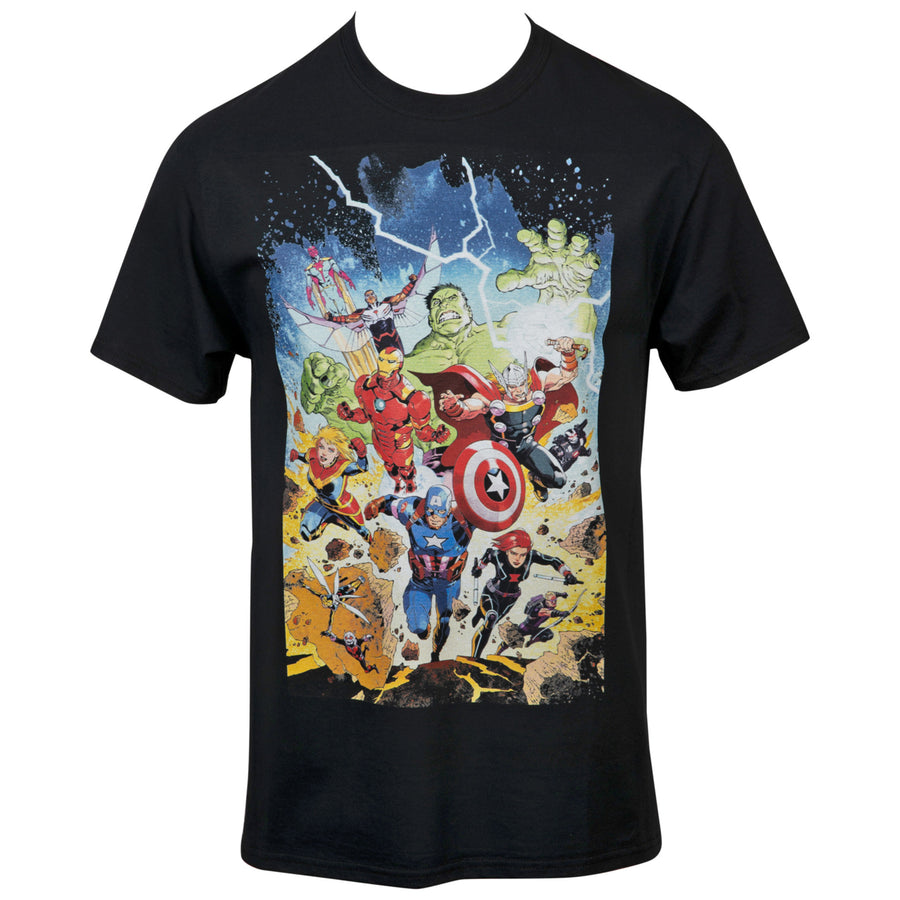 Marvel The Avengers Group Attack T-Shirt Image 1