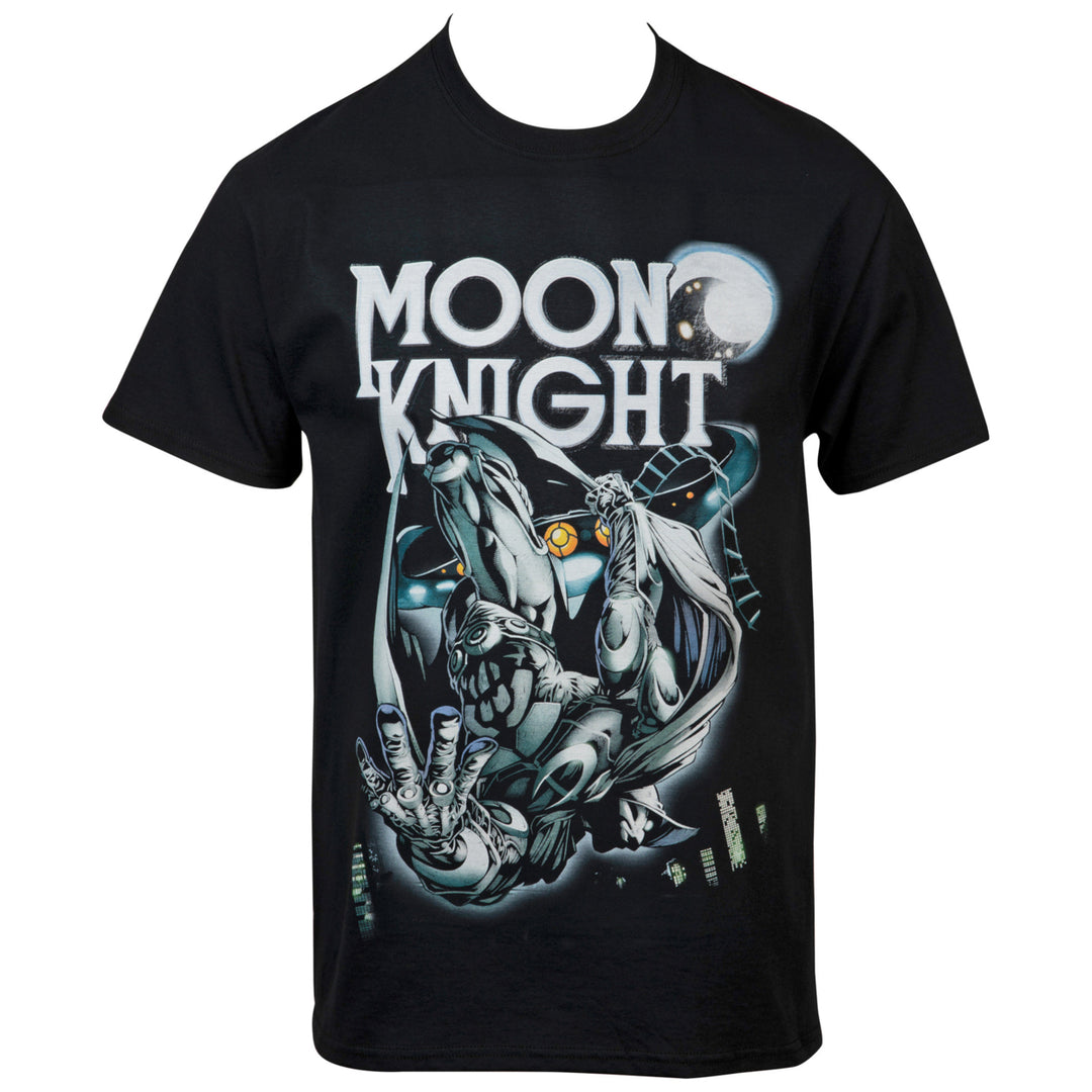 Marvel Moon Knight Cityscape Dive T-Shirt Image 1