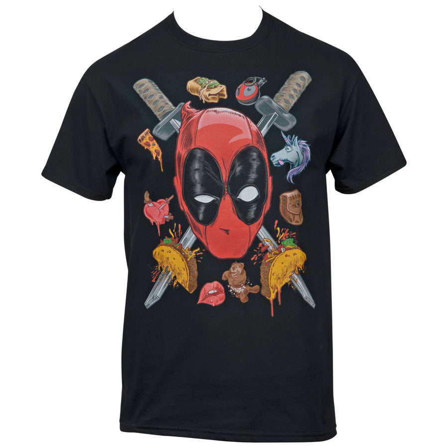 Marvel Deadpool Two Swords For My Thoughts T-shirt Image 1