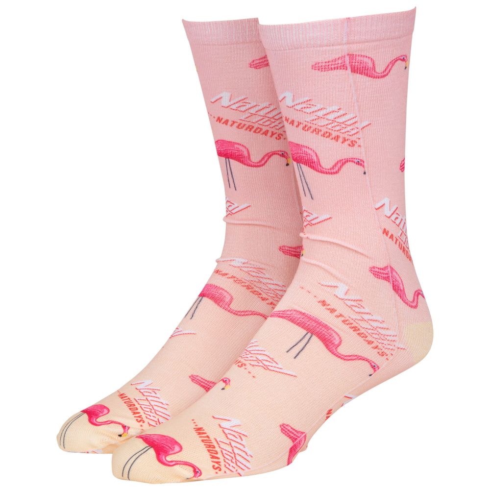 Natural Light Naturdays Flamingos All Over Print Crew Socks Image 2