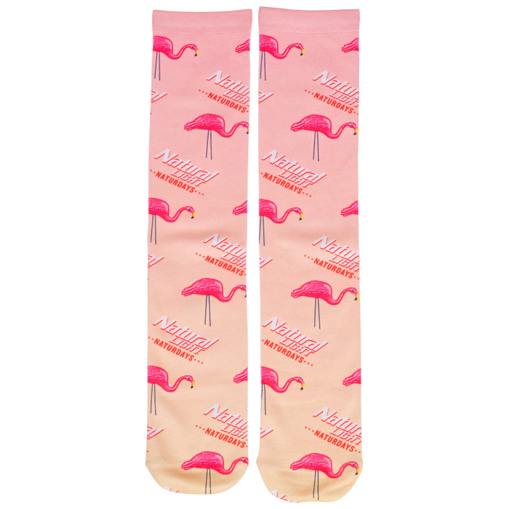 Natural Light Naturdays Flamingos All Over Print Crew Socks Image 4