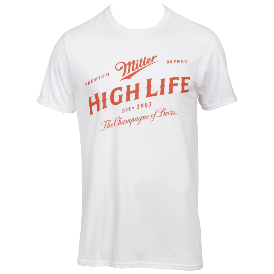 Miller High Life Brand Label T-Shirt Image 1