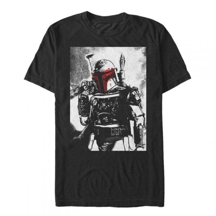 Star Wars Boba Fett Noir and Red Color Pop T-Shirt Image 1