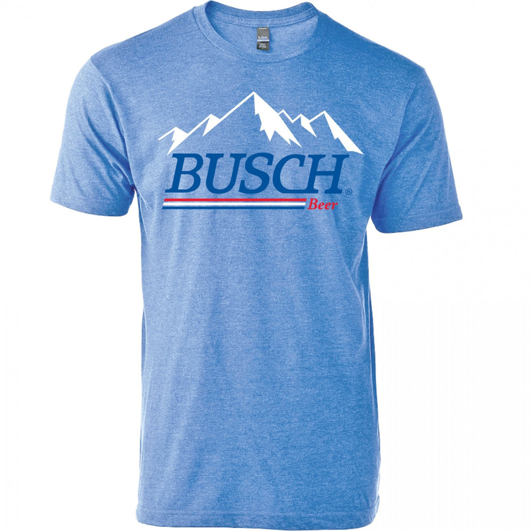 Busch Beer Mountain Logo Red White and Blue T-Shirt Image 1