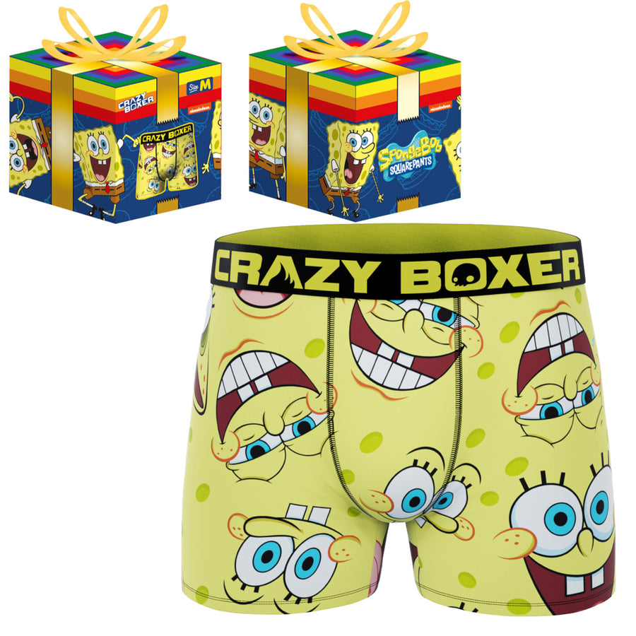 Crazy Boxers SpongeBob SquarePants Faces Boxer Briefs in Present Box Image 1