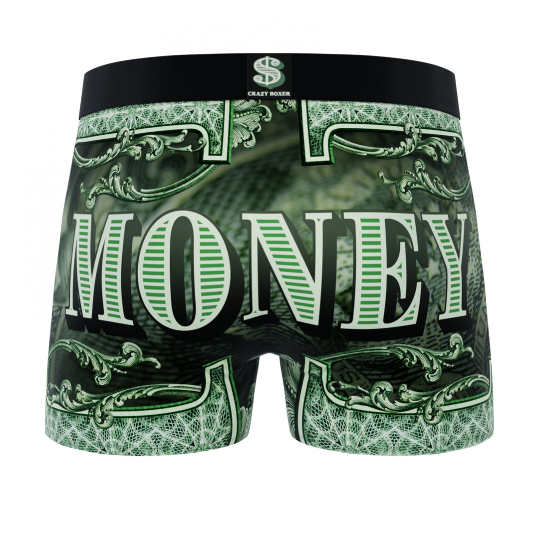 Crazy Boxers Money Dollar Signs Boxer Briefs in Benjamins Stack Box Image 3