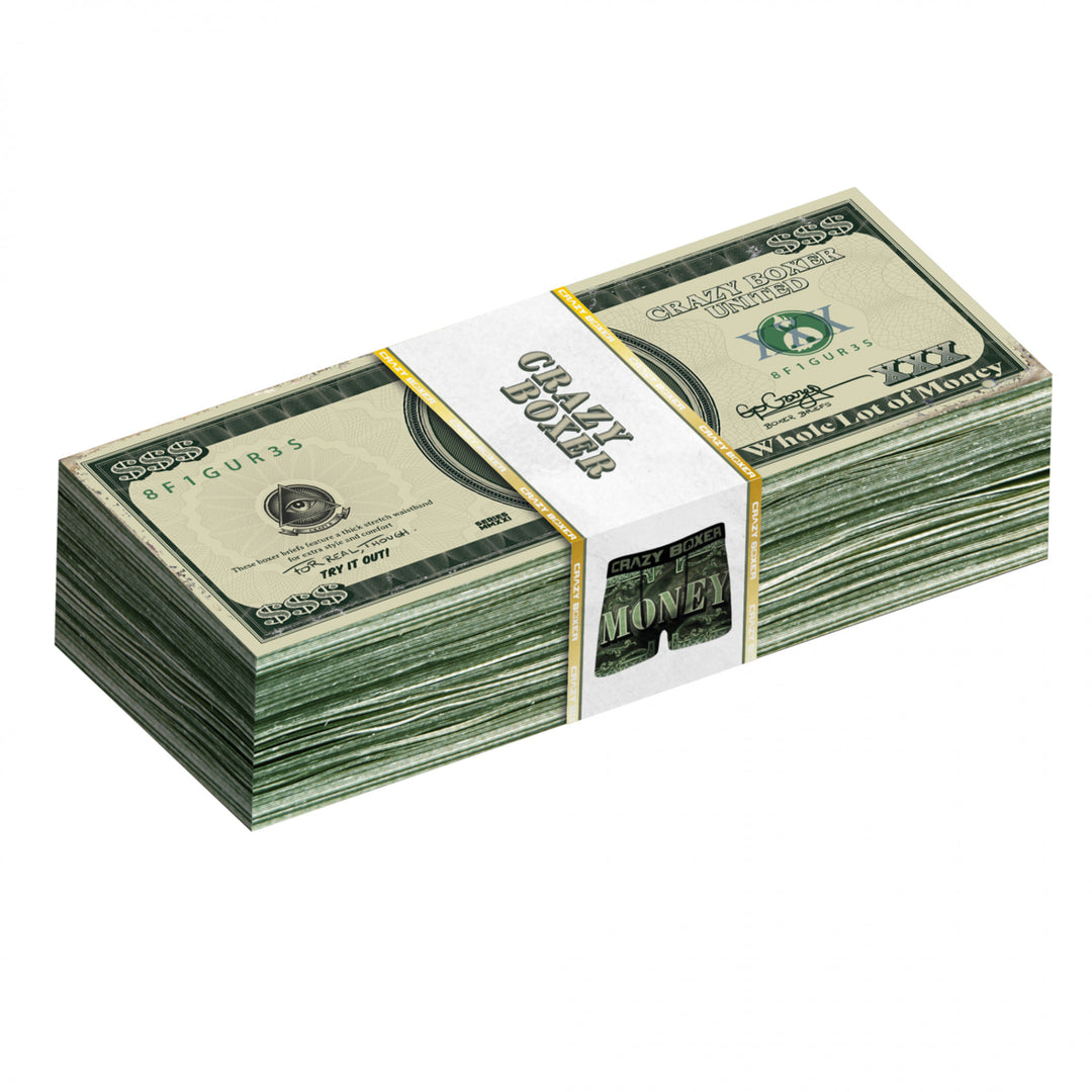 Crazy Boxers Money Dollar Signs Boxer Briefs in Benjamins Stack Box Image 4