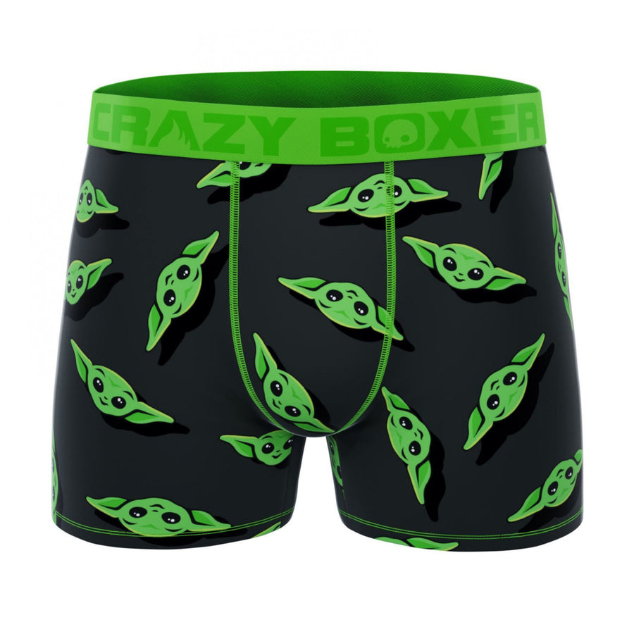 Crazy Boxer Star Wars The Mandalorian The Child Grogu Heads Mens Boxer Briefs Image 1