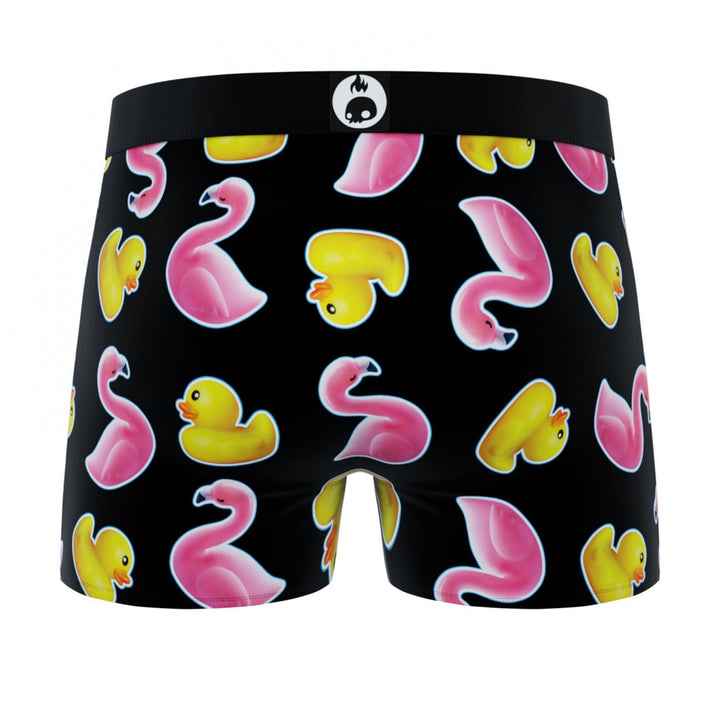 Crazy Boxer Rubber Ducky and Flamingos Mens Boxer Briefs Image 2