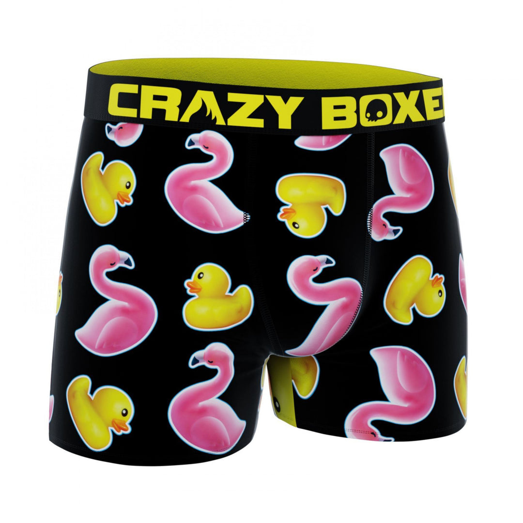 Crazy Boxer Rubber Ducky and Flamingos Mens Boxer Briefs Image 3